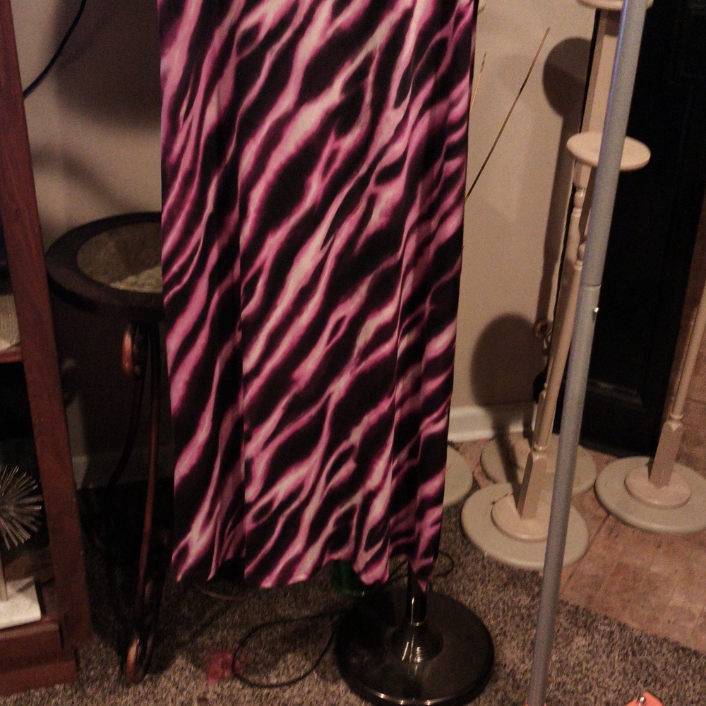 FINAL PRICE NWT Bob Mackie Artistic Fushia and Black Maxi Dress Size Large - Picture 8 of 9